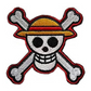 One Piece Straw Hat Pirates Skull Bones Flag Patch (3 Inch) Velcro Hook and Loop Badge Luffy DIY Costume