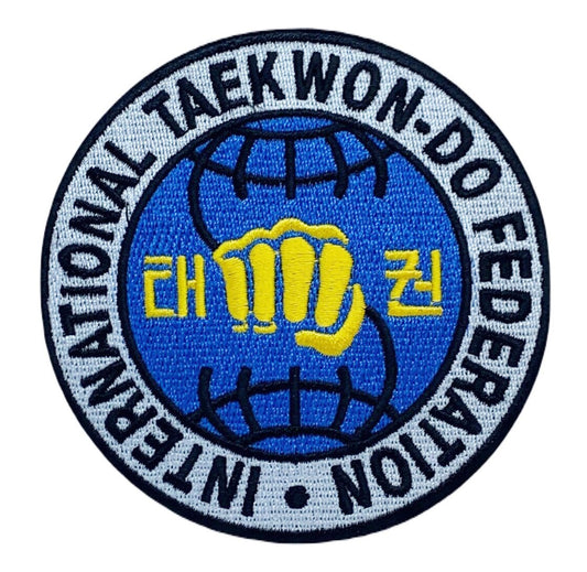 Taekwondo Patch (3.5 Inch) Iron or Sew-on Badge Kimono Gi South Korea Flag Martial Arts Self Defense Emblem Crest Patches