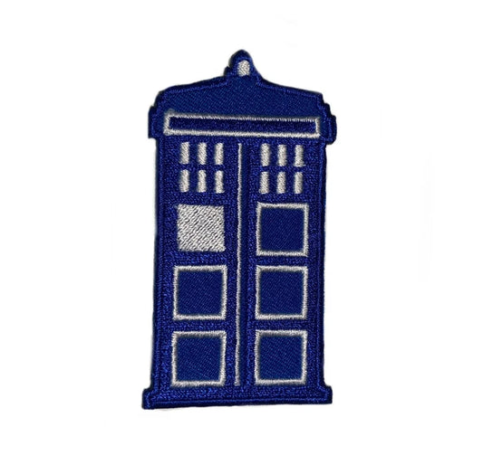 Tardis Phone Booth Patch (2.75 Inch) Iron or Sew on Badge Dr Who Police Box Retro TV show DIY Costume Patches