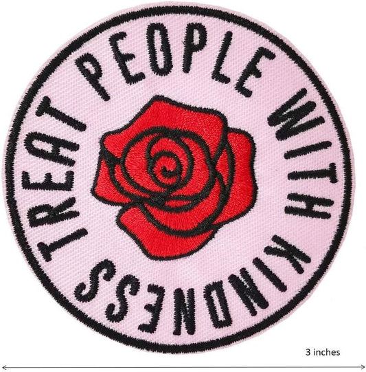Treat People with Kindness Patch (3 Inch) Iron/Sew-on Badge Be Kind Emblem Gift Patches