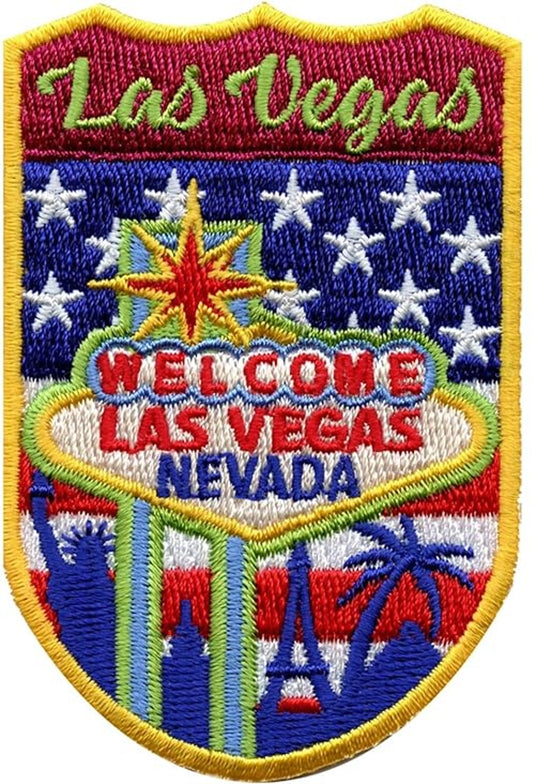 Las Vegas Nevada Shield Patch (3 Inch) Iron-on Badge Travel America USA Souvenir Emblem for Backpacks, Hats, Bags, Crafts, DIY Gift Patches