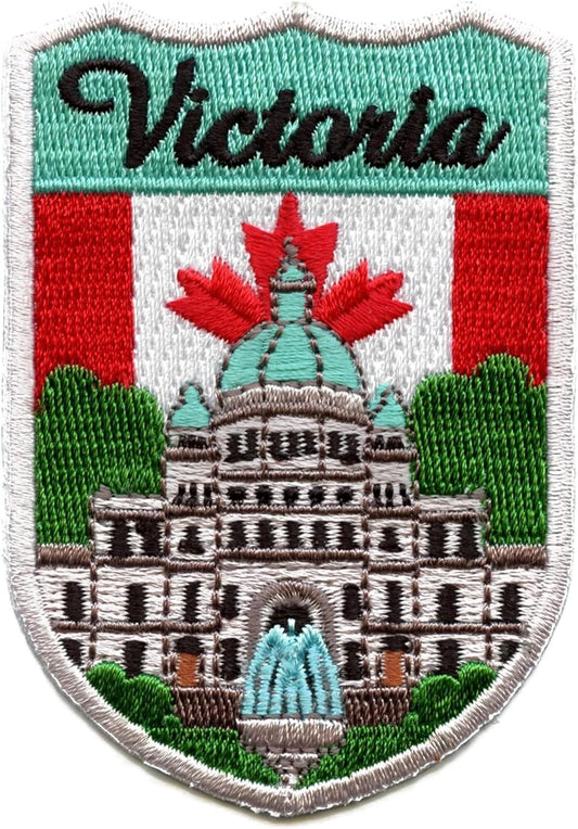 Victoria Shield Patch (3 Inch) Iron-on Badge Travel Canada Souvenir Emblem Perfect for Backpacks, Jackets, Hats, Bags, Crafts, Gift Patches