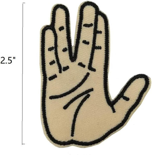Spock Vulcan Salute Patch (2.5 Inch) Star Trek Iron or Sew-on Badge DIY Patches