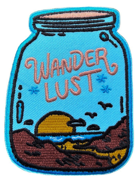 Wander Lust Patch (3.5 Inch) Embroidery Iron-on/Sew-on Badge Adventure, Camping, Trails, Trek, Camino Traveler Souvenir Emblem Gift Patches