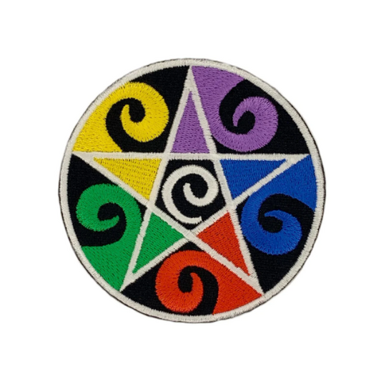 Wiccan Pentagram Star Patch (3 Inch) Colorful Embroidery Iron/Sew-on Badge