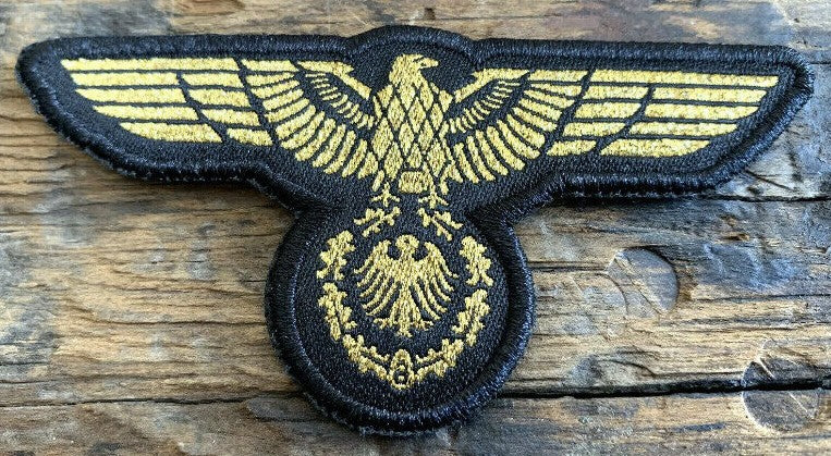 WW2 GERMAN MILITARY EAGLE PATCH (3.5 INCH) GOLD WEHRMACHT LUFTWAFFE 3rd THIRD REICH STYLE PATCHES