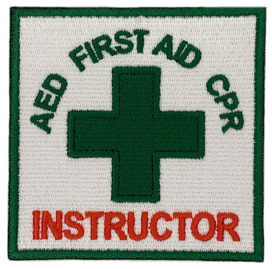 AED First Aid CPR Instructor Patch (3 Inch) Embroidered Iron/Sew-on Badge
