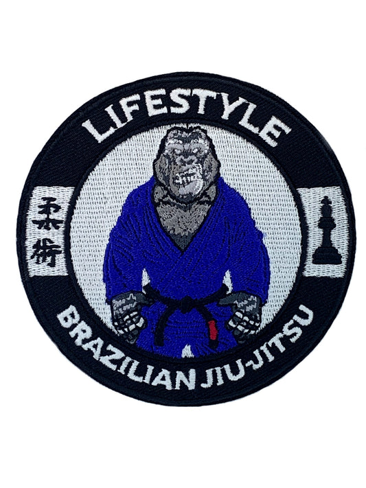 Brazilian Jiu Jitsu Lifestyle Gorilla Patch (3.5 Inch) Iron/Sew-on Badge for BJJ Kimono GI Martial Arts Patches