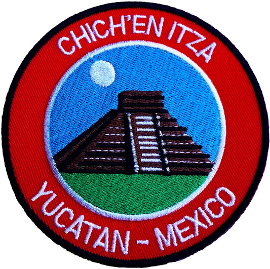 Chichen Itza Yucatan Mexico Patch (3.5 Inch) Iron-on Badge