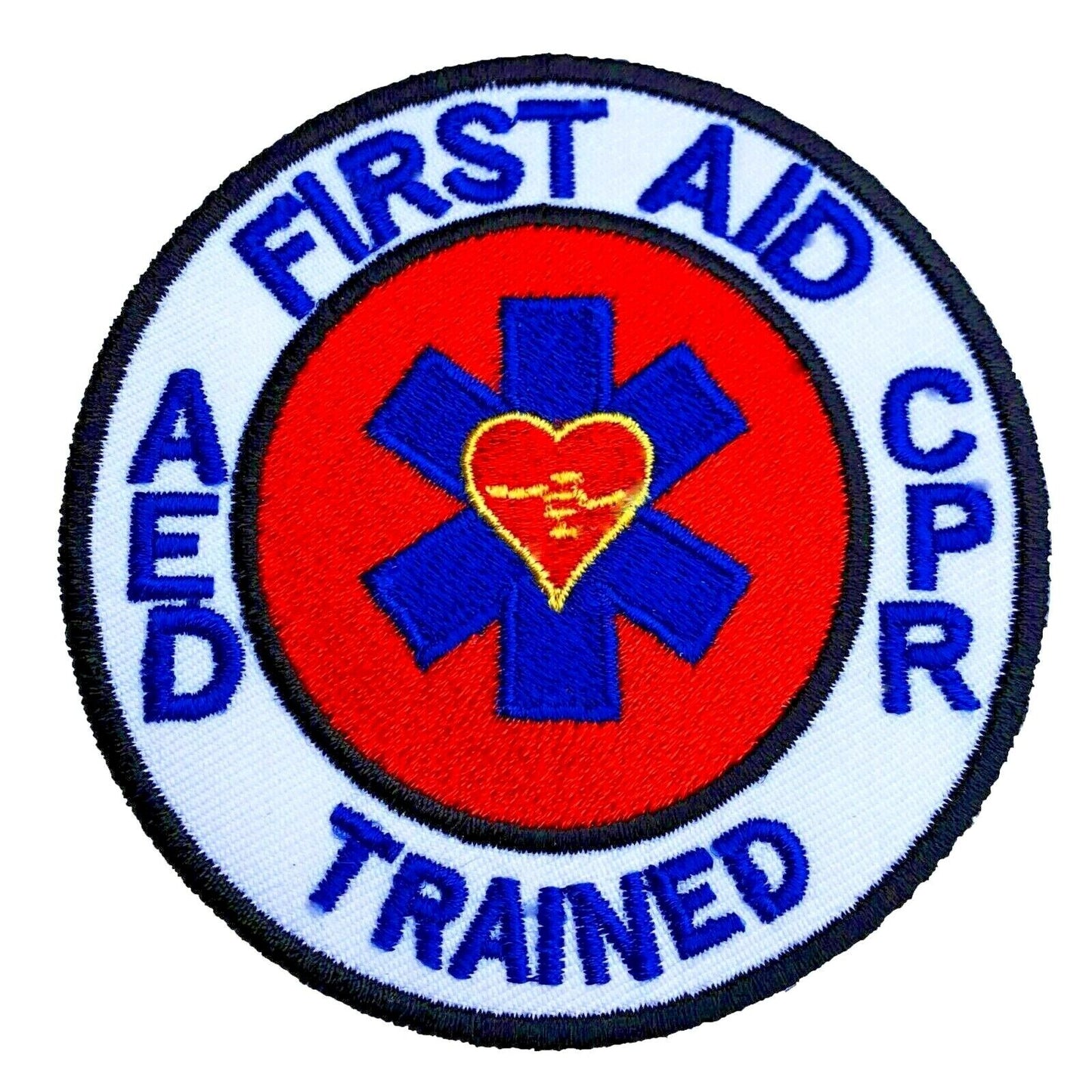 First Aid CPR AED Trained Patch (3 Inch) Iron/Sew-on Badge Medic Patches