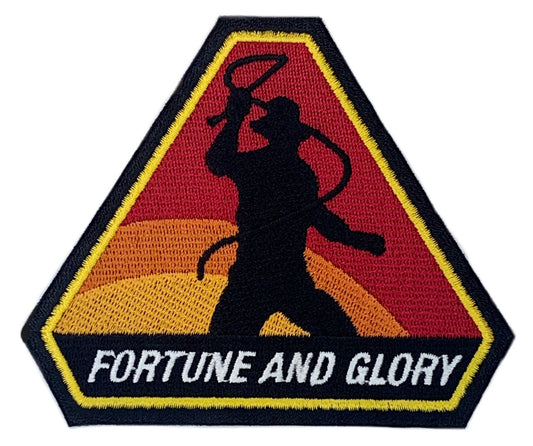 Fortune And Glory Indiana Jones Patch (3.75 Inch) Iron-on Badge Movie Logo Souvenir Costume Patches