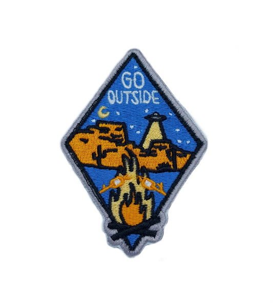 Go Outside Patch (3.25 Inch) Embroidery Velcro Badge