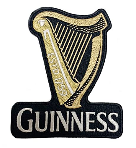 Guinness Harp Logo Patch (4 Inch) Iron or Sew-on Badge St James Gate Dublin Ireland DIY Patches