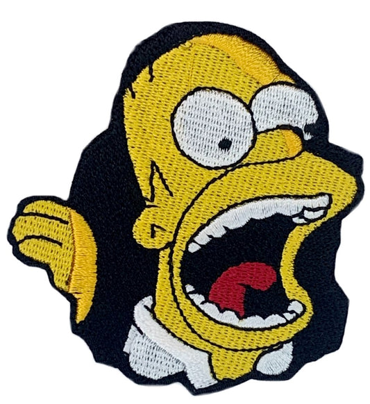 Homer Simpson Eat Scream Food Tattoo Patch (2.75 Inch) Iron/Sew on Badge The Simpsons Cartoon Patches