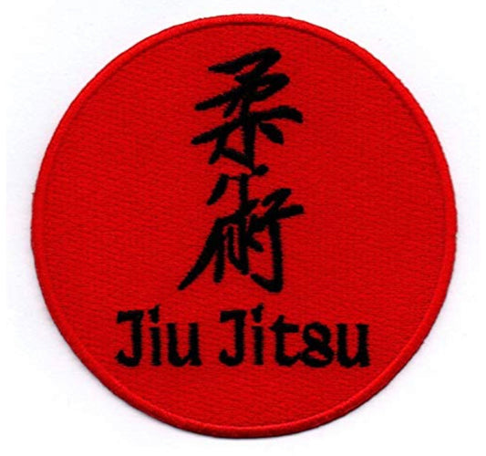 Jiu Jitsu Patch (3 Inch) Red Iron/Sew-on Badge BJJ MMA Kimono GI Japanese Kanji