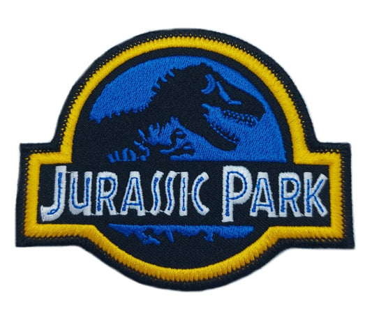 Jurassic Park Blue Logo Patch (4 Inch) Iron/Sew-on Badge Dinosaur Costume Movie Patches