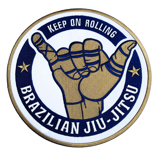 Brazilian Jiu Jitsu Patch (3.5 Inch) Iron-on Badge BJJ Keep Rolling