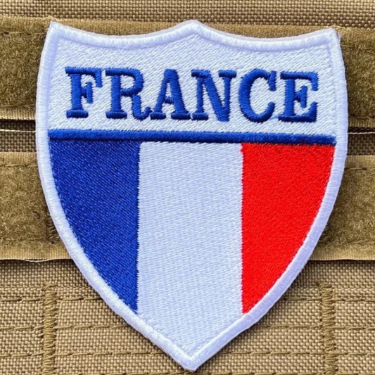France Flag Velcro Patch (3 Inch) National Badge (Hook + Loop)