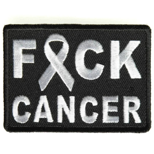 Fuck Cancer Patch (2.75 x 2 Inch) Iron-on Badge Cancer Survivor Ribbon