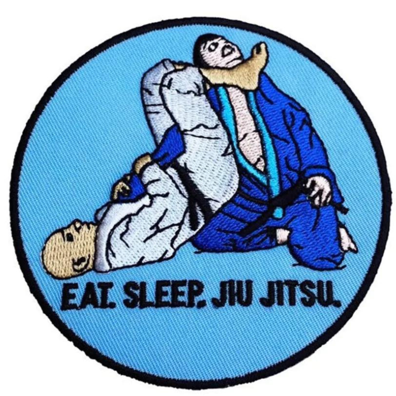Grappling Patch (3.5 Inch) Eat Sleep Brazilian Jiu Jitsu Iron-on Badge BJJ
