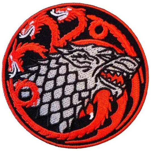 House Stark + Targaryen Sigil Patch (3 Inch) Iron-on Badge Game of Thrones
