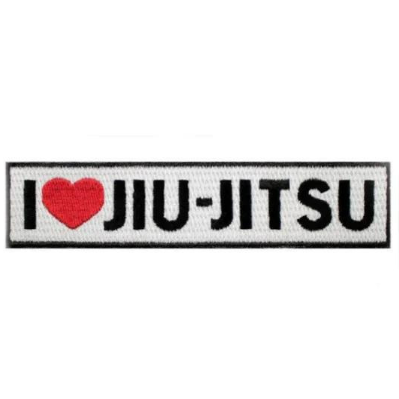 I Love Jiu Jitsu Patch (4.75 Inch) Iron/Sew-on Badge BJJ
