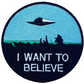 I Want To Believe Patch (3 Inch) Iron or Sew-on Badge X-Files Poster Alien DIY Patches