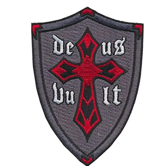 Knights Templar Patch (3.5 Inch) Deus Vult God Wills Christian Cross Iron-on Badge