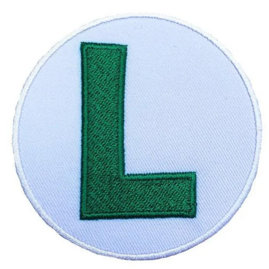 LUIGI L Logo Patch (3 Inch) Iron or Sew-on Badge Super Mario Brothers Costume Gift Patches