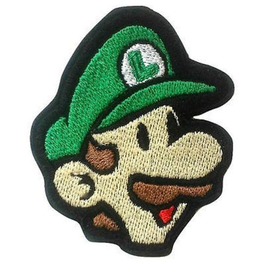 Luigi Patch (3.5 Inch) Super Mario Brothers Iron or Sew-on Badges Cartoon DIY Costume Patches