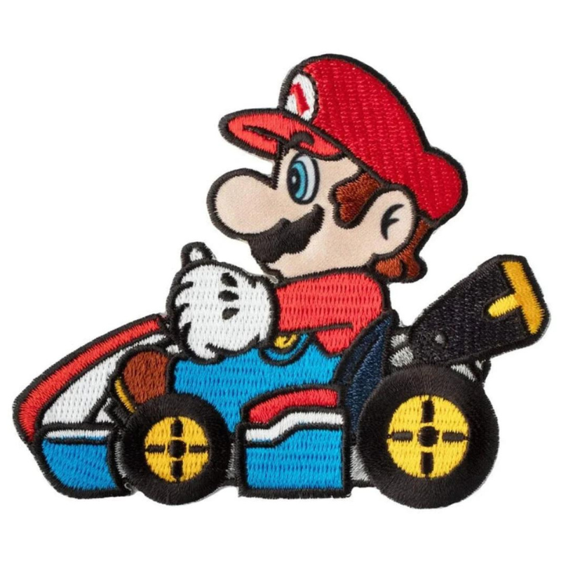 Mario Kart Patch (3 Inch) Super Mario Brothers Iron or Sew-on Badges Cartoon DIY Costume Patches