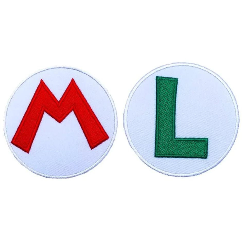 Mario + Luigi Logo Patch (3 Inch) Super Mario Brothers Iron or Sew-on Badges Costume Patches