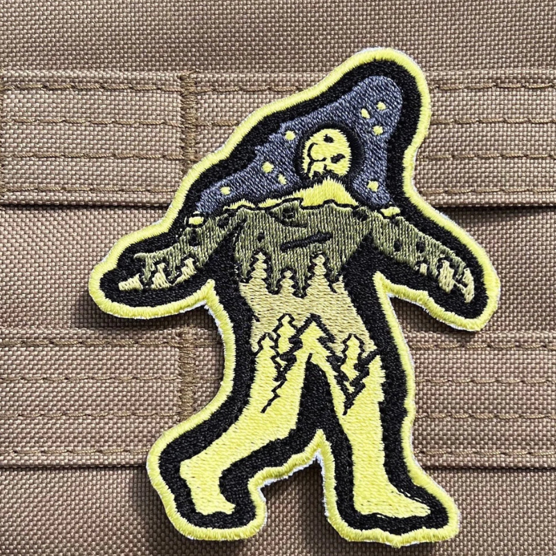 Midnight Mountain Sasquatch Bigfoot Patch (3 Inch) Iron/Sew-on Badge