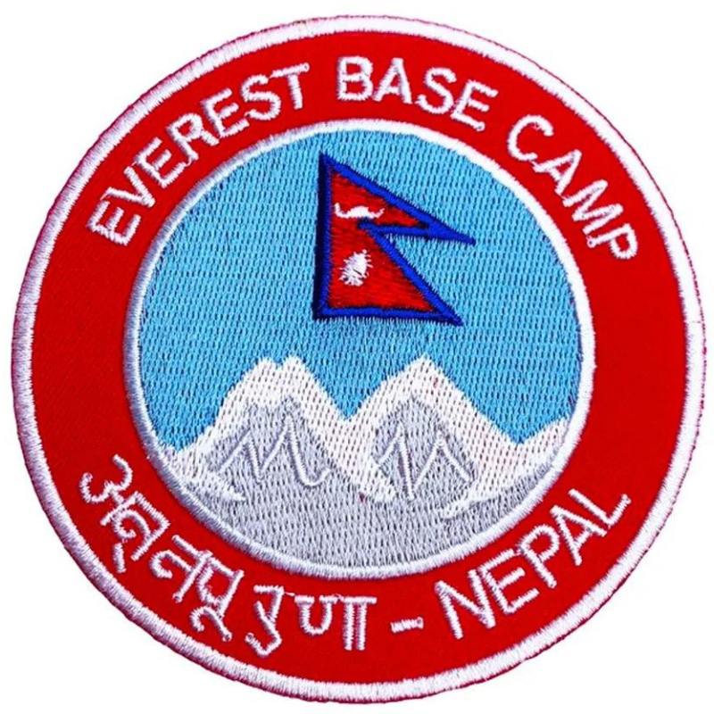 Mount Everest Base Camp Nepal Patch Embroidered Iron or Sew on Badge Applique Mountaineering Trek Trekking Souvenir