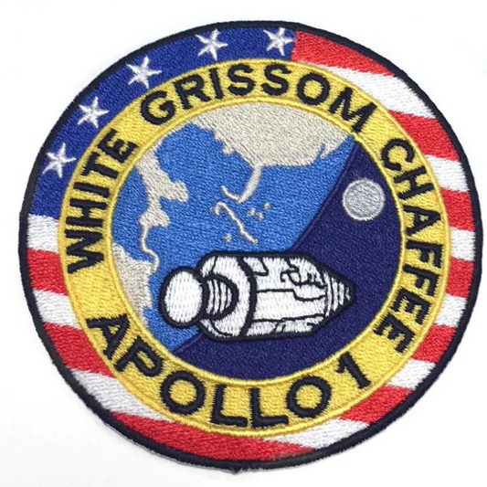 NASA Apollo 1 Patch (3.5 Inch) Embroidered Iron or Sew on Badge Applique Astronaut Space Suit Souvenir DIY Costume Moon Landing