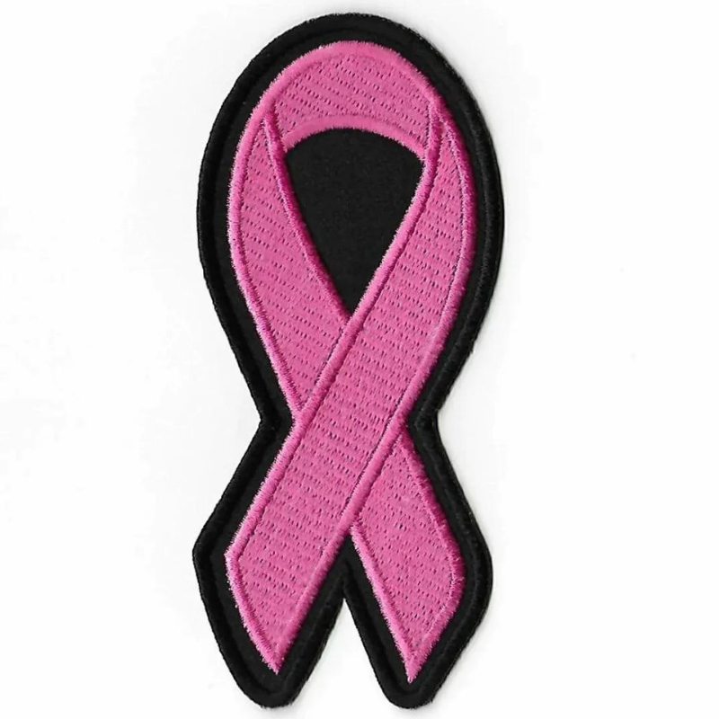 Pink Ribbon Breast Cancer Awareness Patch (4.5 Inch) Iron-on Badge Survivor