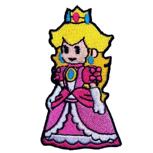 Princess Peach Patch (2 Inch) Super Mario Brothers Iron or Sew-on Badges Cartoon DIY Costume Patches
