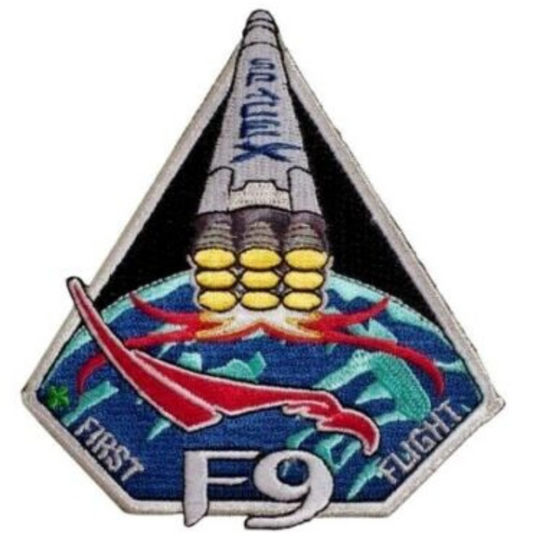 SpaceX F9 First Flight Falcon 9 Mission Patch (4 Inch) Iron-on Badge Astronaut Space Suit