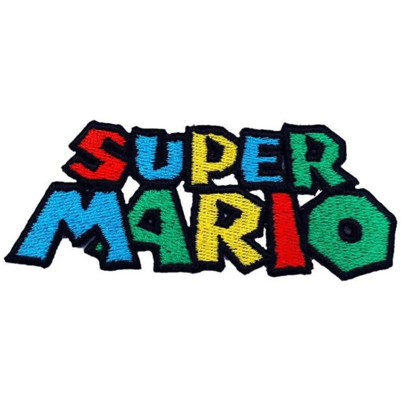 Super Mario Brothers Logo Patch (3.5 Inch) Super Mario Brothers Iron or Sew-on Badges Cartoon DIY Costume Patches