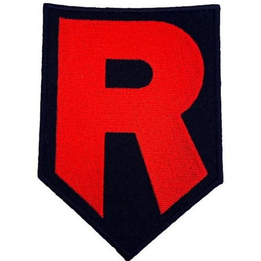 Team Rocket R Logo Patch (4 Inch) Iron or Sew-on Badge Pokemon Patches
