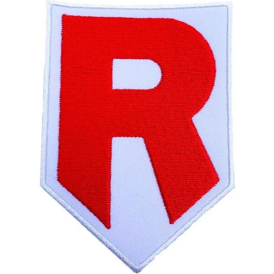 Team Rocket R Patch (4 Inch) White Iron or Sew-on Badge Pokemon Patches