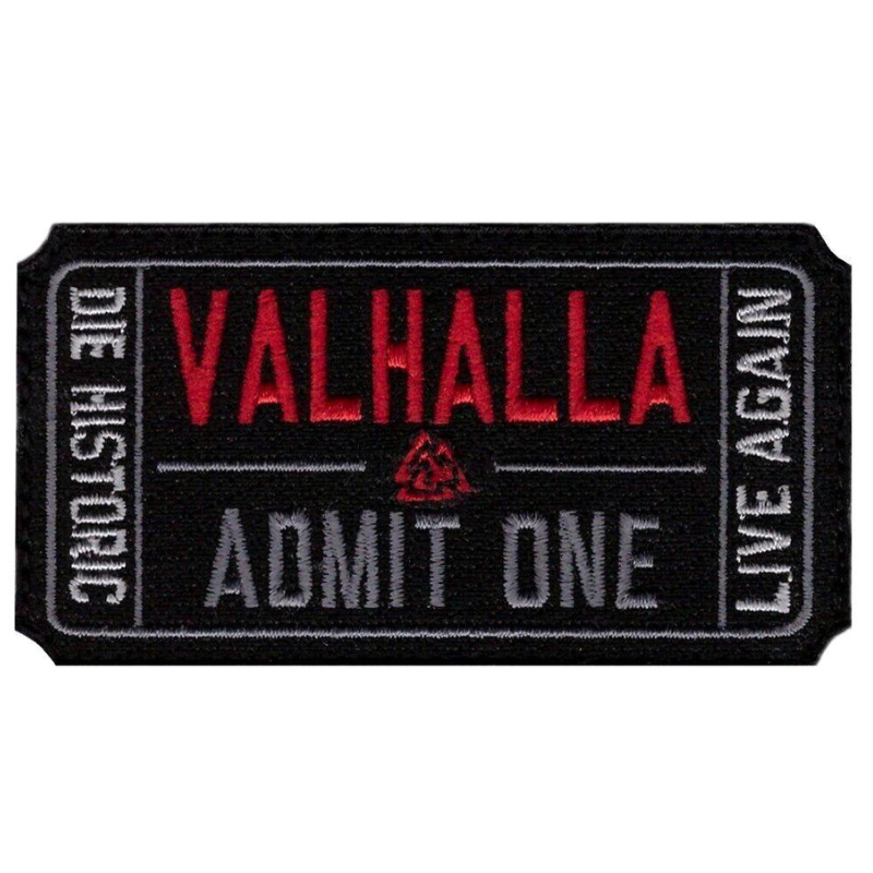 Ticket to Valhalla Patch Vikings (3 Inch) Mad Max Iron-on Badge ADMIT ONE Tactical Morale