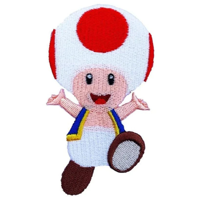 Toad Patch (3.5 Inch) Super Mario Brothers Iron or Sew-on Badges Cartoon DIY Costume Patches