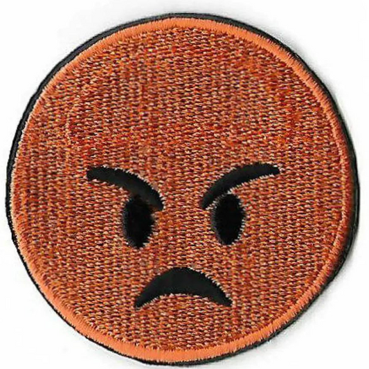 Angry Emoji Patch (2 Inch)  Iron-on Badge