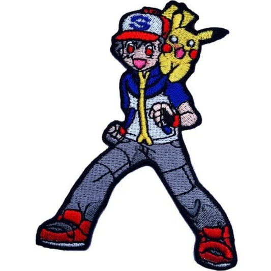 Ash Ketchum Patch (3 Inch) Pokémon Iron/Sew-on Badge Pikachu