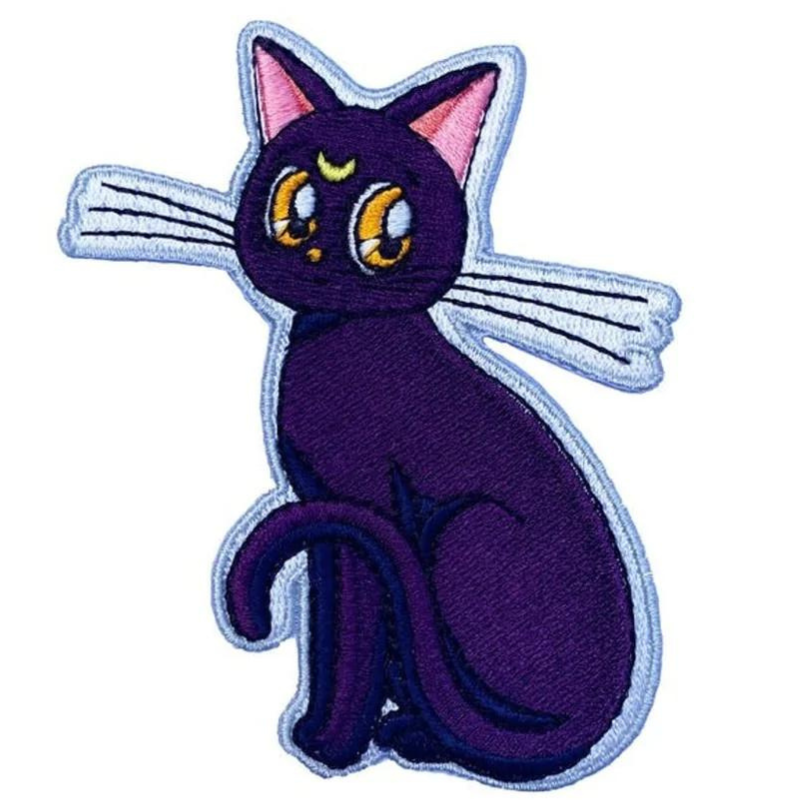 Black Luna Cat Sailor Moon Patch (3 Inch) Iron/Sew-on Badge Anime Manga
