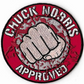 2x Chuck Norris Approved Patch Set (3.5 Inches) Iron-on Badges
