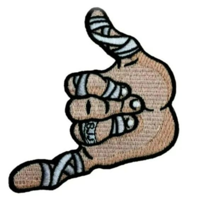 Brazilian Jiu Jitsu Patch (3.5 Inch) Shaka Hand BJJ Iron-on Badge
