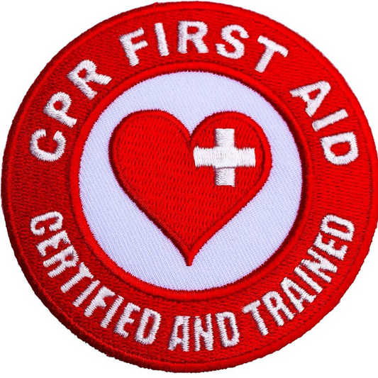 CPR First Aid Certified And Trained Patch (3 Inch) Iron/Sew-on Badge Medic Patches