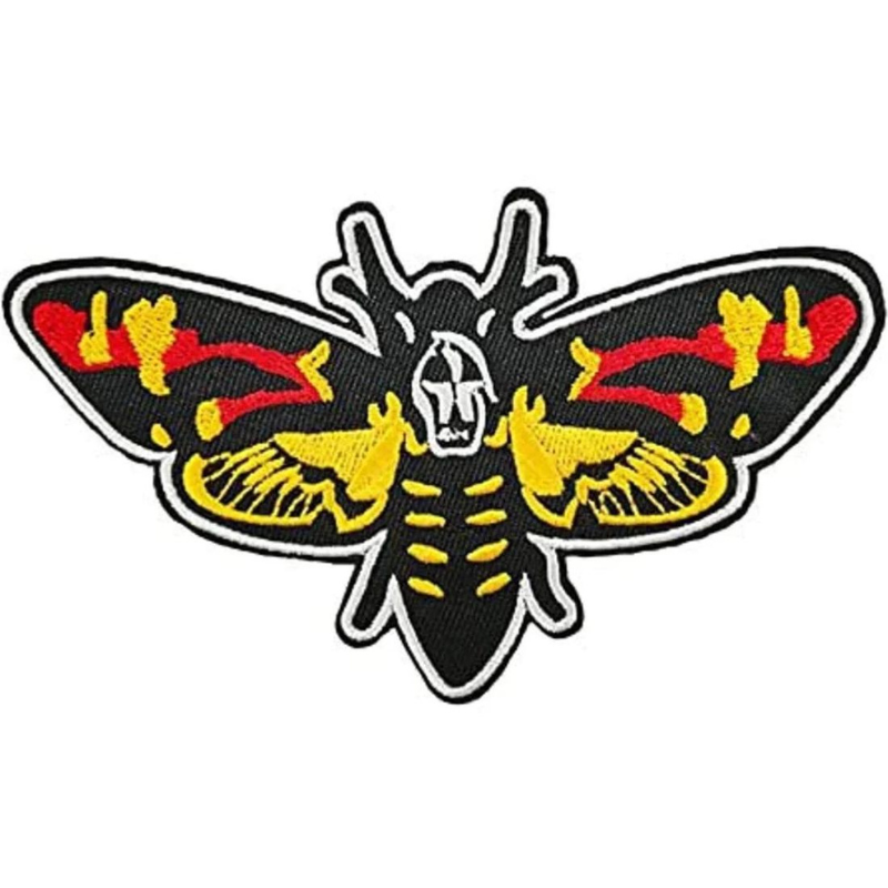 Death Head Moth Patch (3.5 Inch) Iron-on Badge Silence of the Lambs Horror